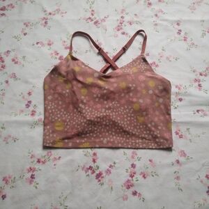pink floral aerie offline tank top/sports bra